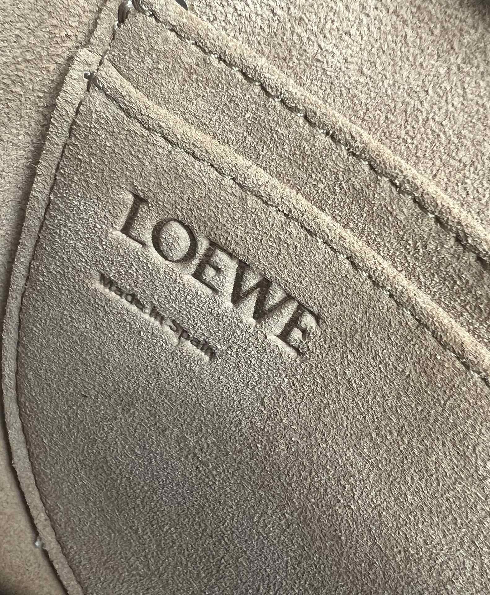 Loewe Mini Gate Dual Bag in Soft Calfskin and Jacquard Grey/Black